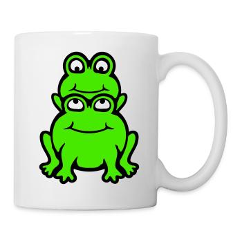Grenouille Enfant Famille Papa Maman Piggyback Fête des Pères - Mug blanc - blanc - Droite