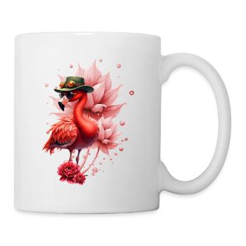 Pink Flamingo with Hat - Mug - white - Right