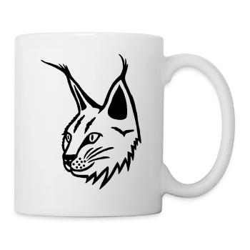 Porträt des schwarzen Luchses - Tasse - Weiß - Rechts
