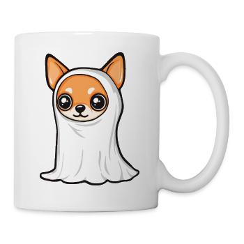 Chihuahua Hund Halloween Geist - Tasse - Weiß - Rechts