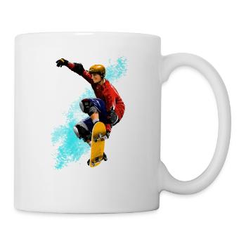 Skateboard Sprung Neon Splash - Tasse - Weiß - Rechts