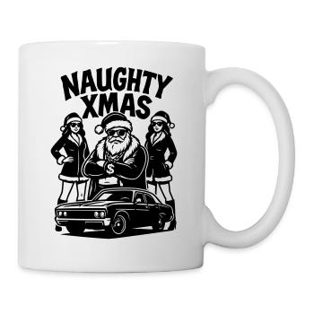 Naughty Xmas Santa Pimp Auto Chicks - Tasse - Weiß - Rechts