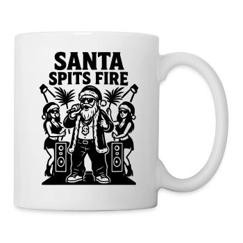 Rapper Weihnachtsmann Santa Spits Fire - Tasse - Weiß - Rechts