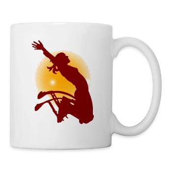 Sonnenjubel Silhouette Sprung - Tasse - Weiß - Rechts