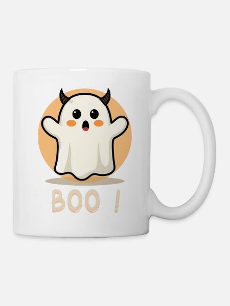 Buhruf! Ghost Halloween Decke - Tasse - Weiß