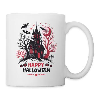 Halloween-Spukhaus - Tasse - Weiß - Rechts