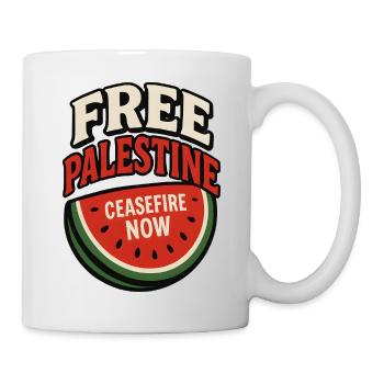 Frieden Palästina Waffenstillstand Wassermelone - Tasse - Weiß - Rechts