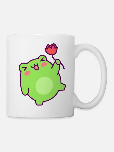 Little Green Man Cheerful Tulip - Mug - white
