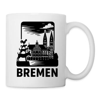 bremen silhouette dom musikanten - Tasse - Weiß - Rechts