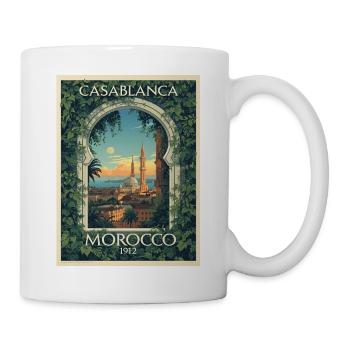 Casablanca Marokko 1912 Vintage Poster - Tasse - Weiß - Rechts