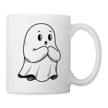 Lustiger Geist mit offenem Mund - Halloween  - Tasse - Weiß - Rechts