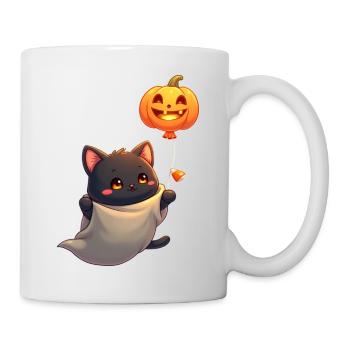 Halloween Cat with Halloween Pumpkin - Mug - white - Right
