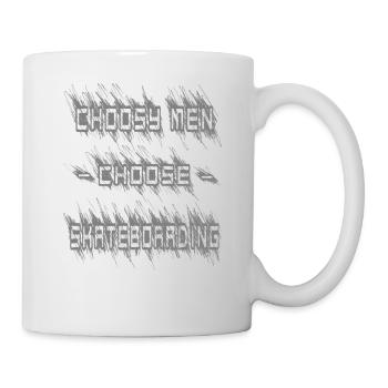 Choosy men choose skateboarding - Mug - white - Right
