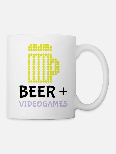 Pixel-Bier-Videospiele - Tasse - Weiß