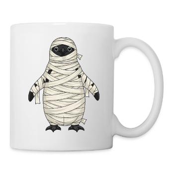 Funny Penguin Halloween Monster Mummy Cartoon - Mug - white - Right
