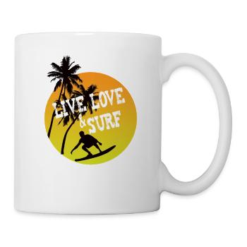 Live love surf - Tasse - Weiß - Rechts