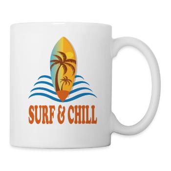 Surf et détente - Mug blanc - blanc - Droite