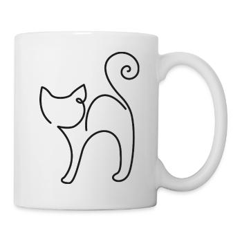 Side Cat Sketch – Elegant Animal Motif - Mug - white - Right