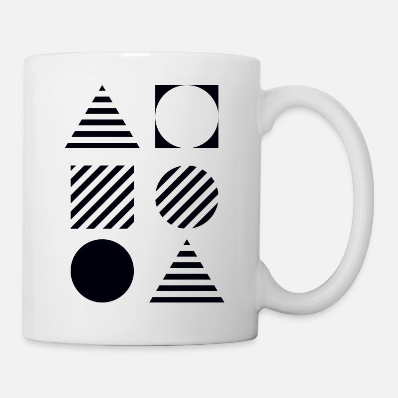 Bauhaus Geometric Triangles and Circles - Mug - white