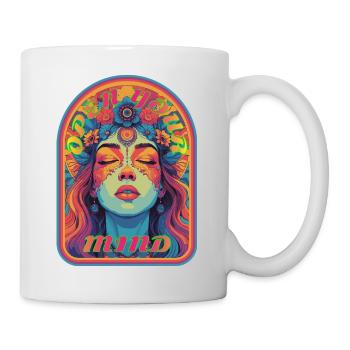 Kandi EDM Open Your Mind Psychedelische Blüte - Tasse - Weiß - Rechts