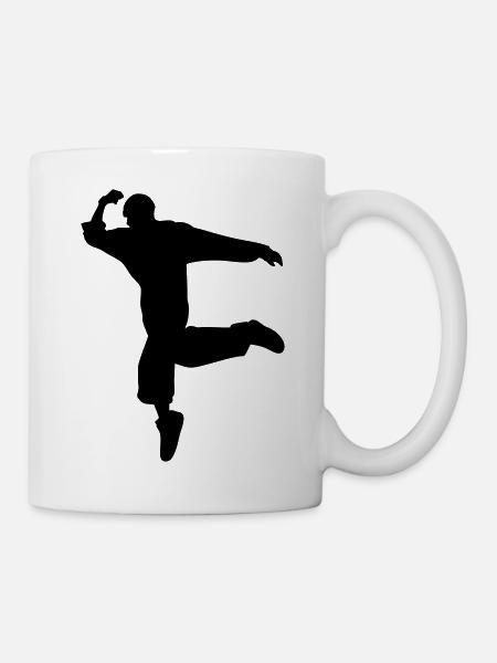 Silhouette B-Boy – Mouvement de breakdance - Mug blanc - blanc