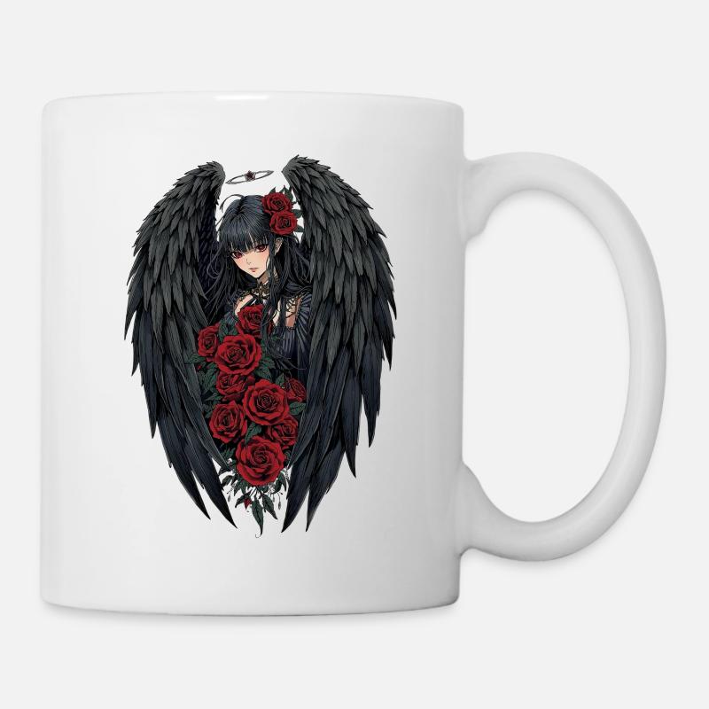 Ange de la nuit Rose Ailes - Mug blanc - blanc