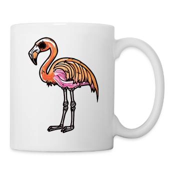 Flamingo Halloween Zombie - Tasse - Weiß - Rechts