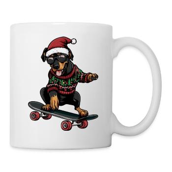 Dobermann Hund Weihnachten Lustig - Tasse - Weiß - Rechts