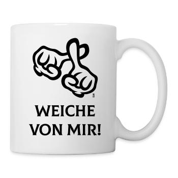 Weiche Von Mir! (Kreuz / Bibel / Religion / 1C) - Tasse - Weiß - Rechts