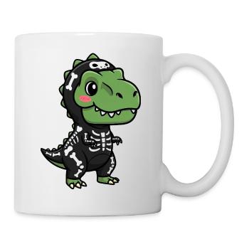 Funny T-Rex Skeleton Halloween Disguise - Mug - white - Right