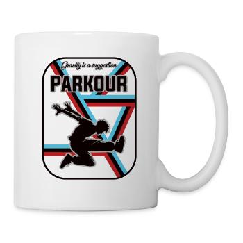 Parkour Design – Gravity is a Suggestion - Mug - white - Right