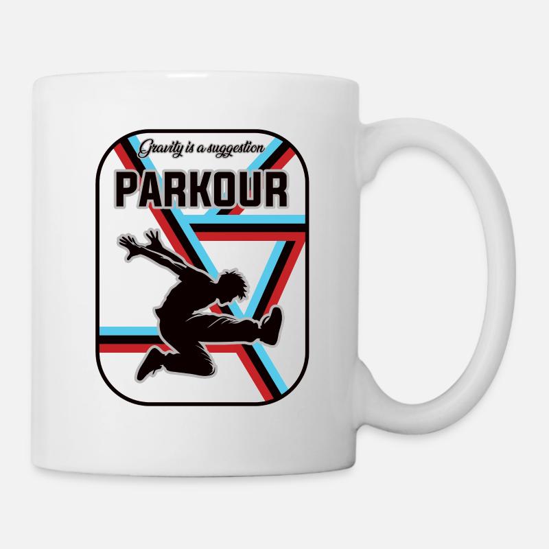 Parkour Design – Gravity is a Suggestion - Tasse - Weiß