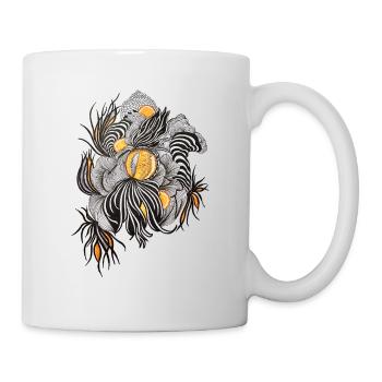 Noir Blossoms Accents d’orange - Mug blanc - blanc - Droite