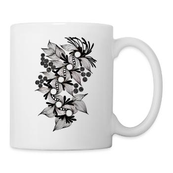 Black and White Flower Spiral - Mug - white - Right