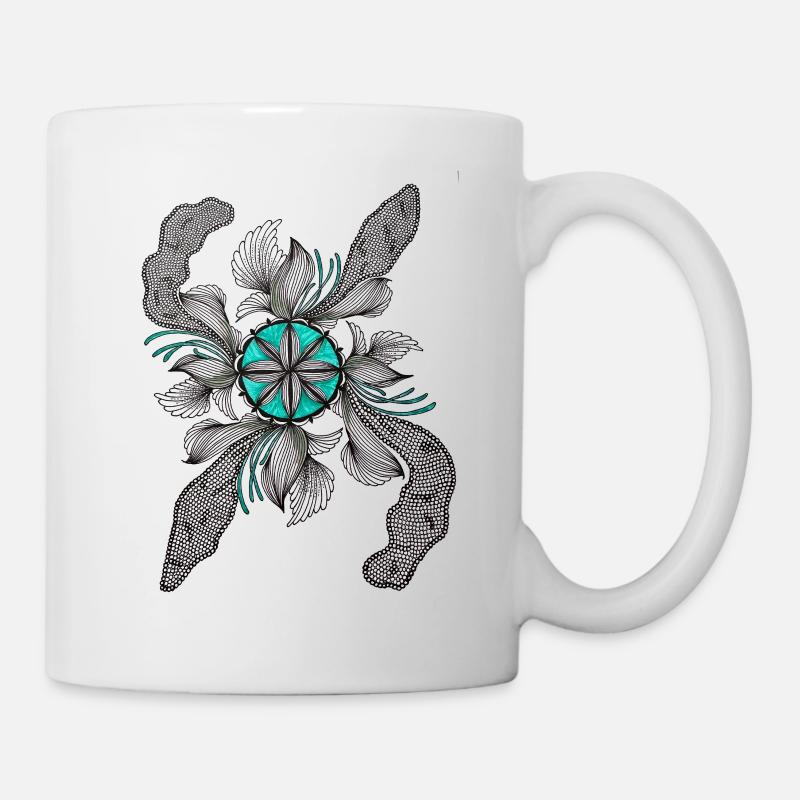 Fleur Étoile Déco Sarcelle - Mug blanc - blanc