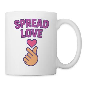 K-POP Liebe verbreiten: Herz-Hand-Geste - Tasse - Weiß - Rechts