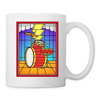 Buntglas-Schlagzeug Set - Tasse - Weiß - Rechts