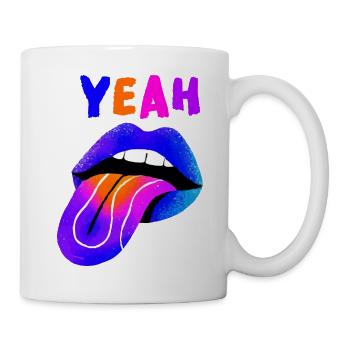 Vibrant Lips YEAH Pop Art - Mug - white - Right