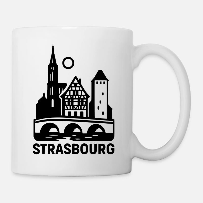 Strasbourg Silhouette - Tasse - Weiß