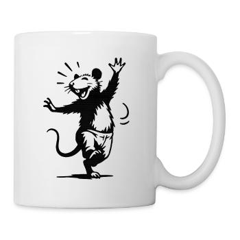 Moufette rieuse en danse - Mug blanc - blanc - Droite