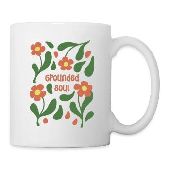 Geerdete Seele Blumenmuster - Tasse - Weiß - Rechts