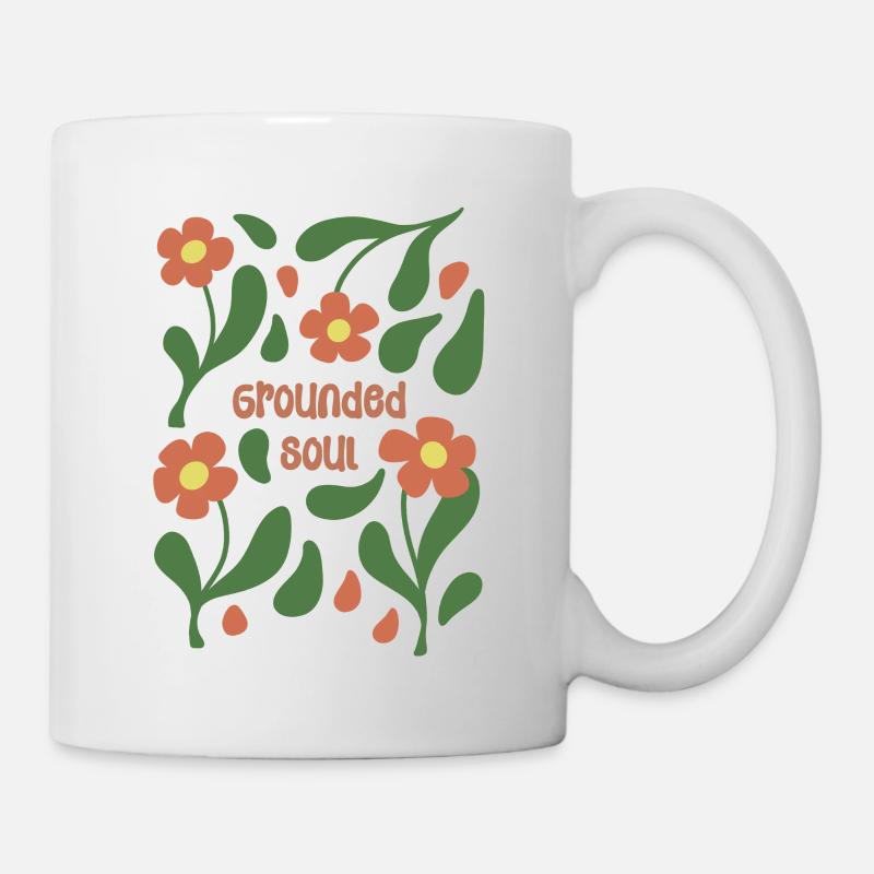 Motif floral Grounded Soul - Mug blanc - blanc