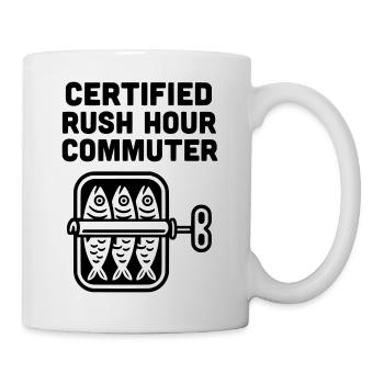 Transport en commun aux heures de pointe - Mug blanc - blanc - Droite
