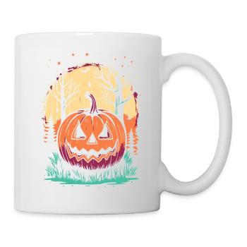 Citrouille d'Halloween en forêt - Mug blanc - blanc - Droite