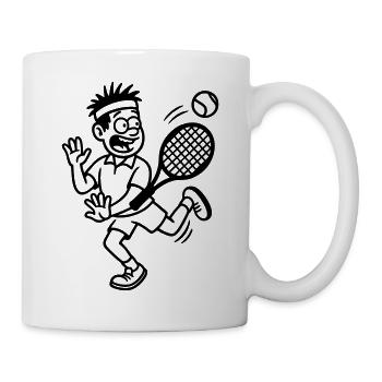 tennisspieler lustig - Tasse - Weiß - Rechts