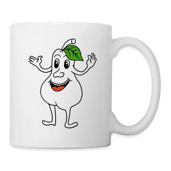 Poire avec visage rieur - Mug blanc - blanc - Droite