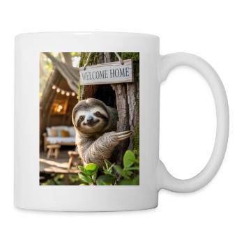 Bienvenue à la maison Paresseuse dans la cabane dans les arbres - Mug blanc - blanc - Droite