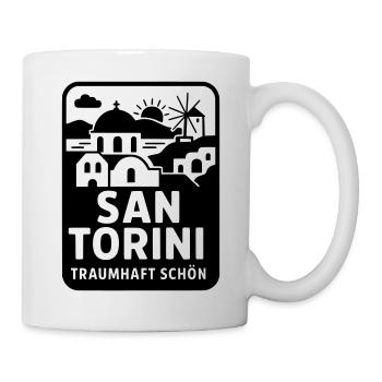 santorin griechenland san torini urlaub souvenir - Tasse - Weiß - Rechts