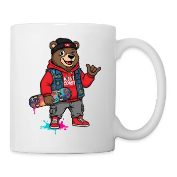 Wave Bear Skateboard Graffiti Pullover Hoodie - Mug - white - Right