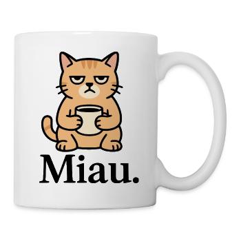 Miaou matin, grogne - Mug blanc - blanc - Droite